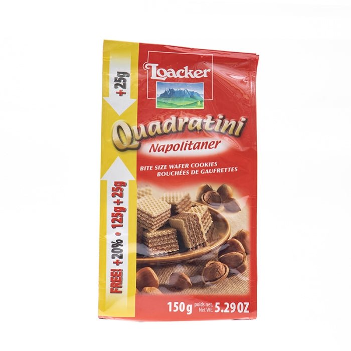 LOACKER QUADRATINI GALLETA WAFER C/ AVELLANA 125 GR - SUPERMIX