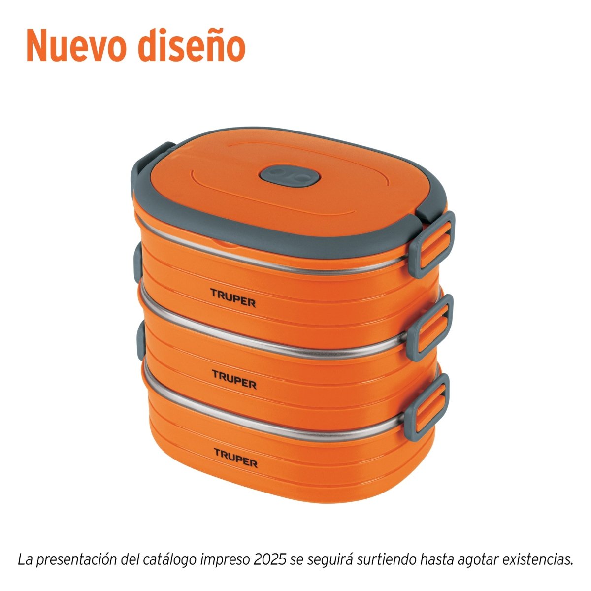 LONCHERA TERMICA DE 3 RECIPIENTES ACERO INOXIDABLE TRUPER - SUPERMIX
