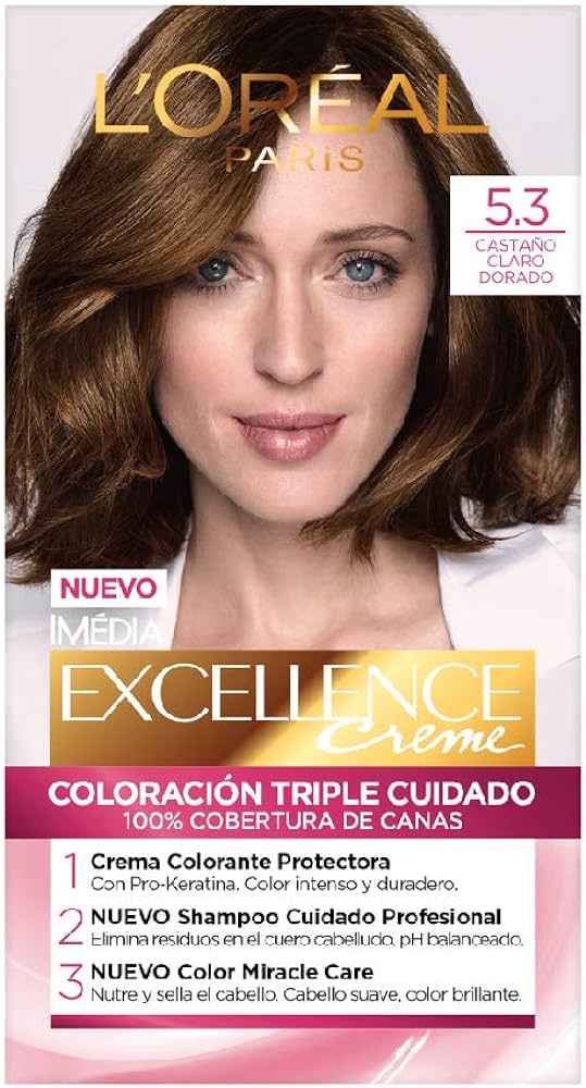LOREAL PARIS TINTE EXCELLENCE MX TONO 5.3 CASTAÑO CLARO DORADO - SUPERMIX