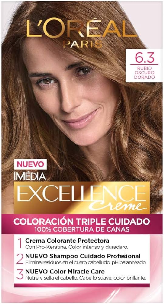 LOREAL PARIS TINTE EXCELLENCE MX TONO 6.3 RUBIO OSCURO DORADO - SUPERMIX