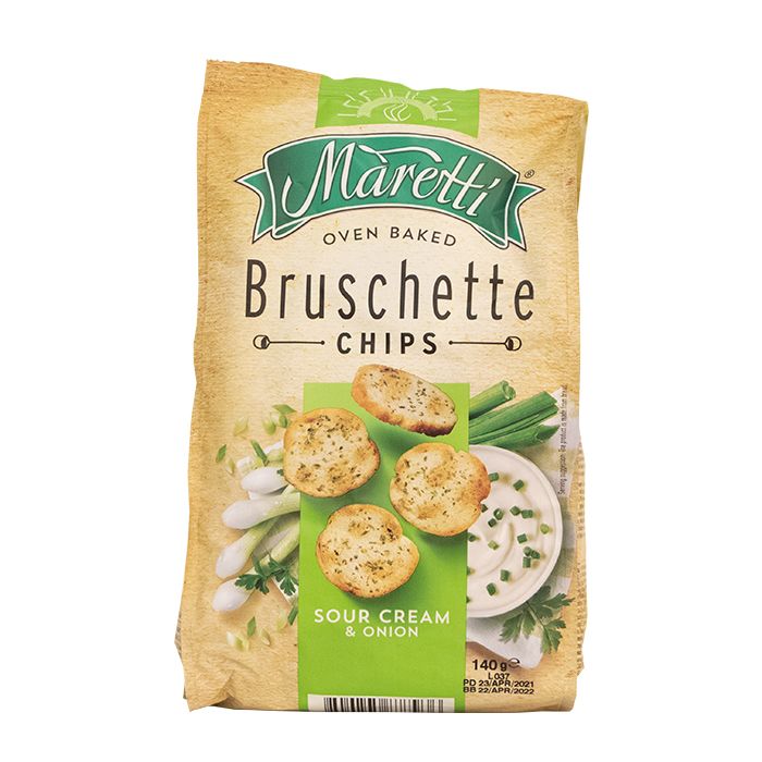 MARETTI BRUSCHETTE CHIPS CREMA Y CEBOLLA 140 GR - SUPERMIX