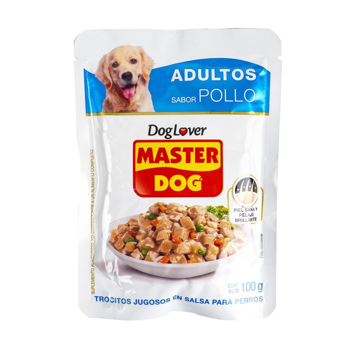 MASTER DOG TROCITOS JUGOSOS EN SALSA CON SABOR A POLLO 100 GRS - SUPERMIX