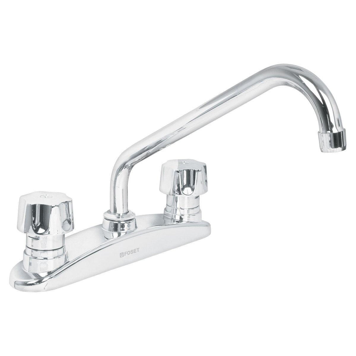 MEZCLADORA DE FREGADERO 8" CUELLO STANDARD PUÑOS HEXAGONALES DE LATON FOSET AQUA - SUPERMIX