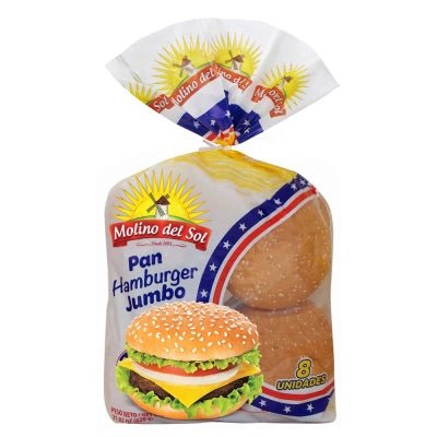MOLINO DEL SOL PAN HAMBURGER JUMBO - SUPERMIX