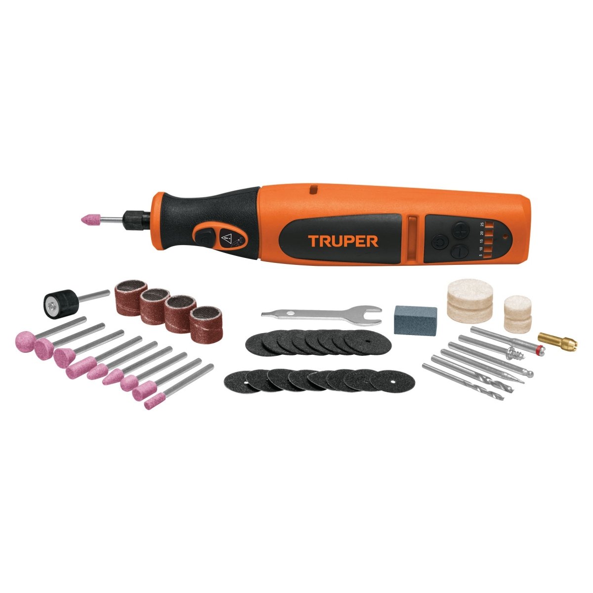 MOTO TOOL INALAMBRICO 7.2 CON 45 ACCESORIOS TRUPER - SUPERMIX
