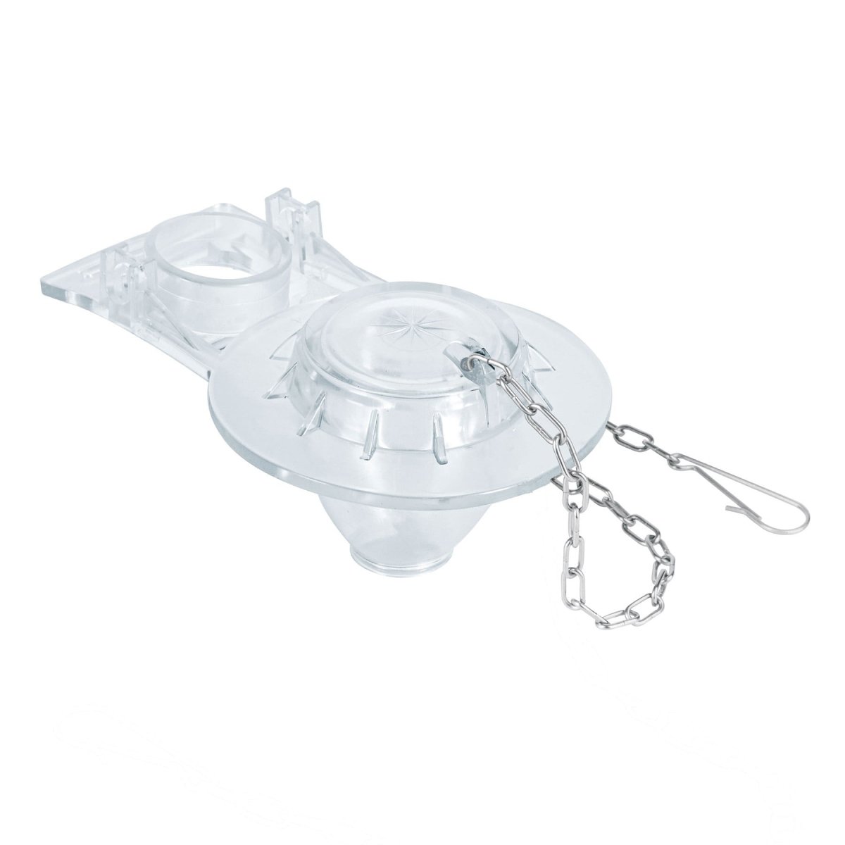 PERA DE INODORO 2" CADENA DE ACERO INOXIDABLE TRANSPARENTE FOSET - SUPERMIX