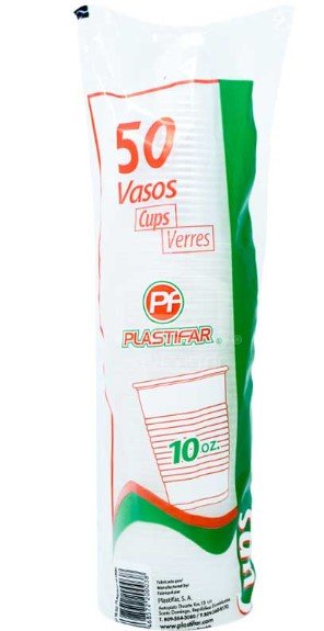 PLASTIFAR VASOS PLASTICOS 10 OZ 50/50 Unidad - SUPERMIX