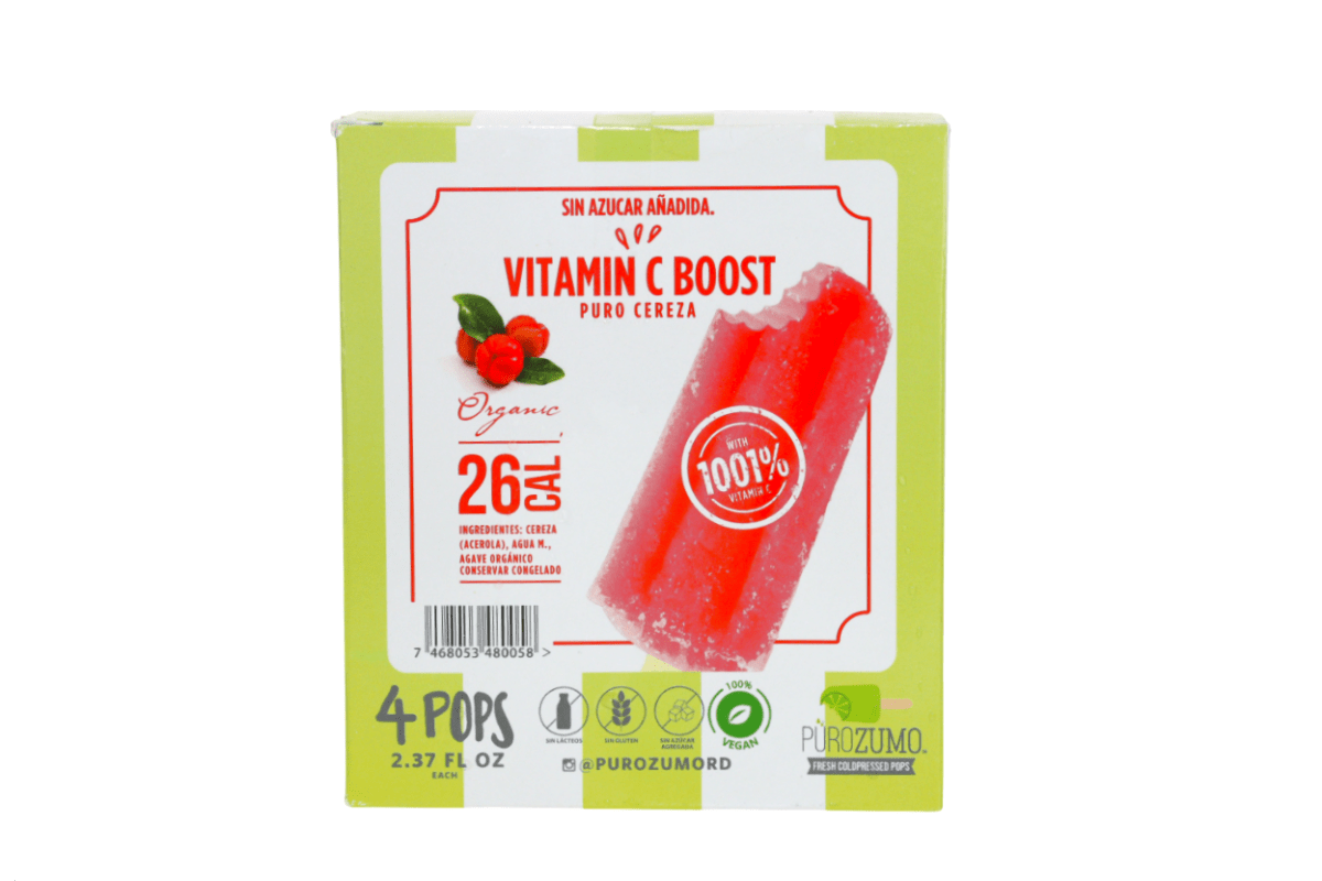 PURO ZUMO PALETA CEREZA VITAMIN C 4 UND - SUPERMIX