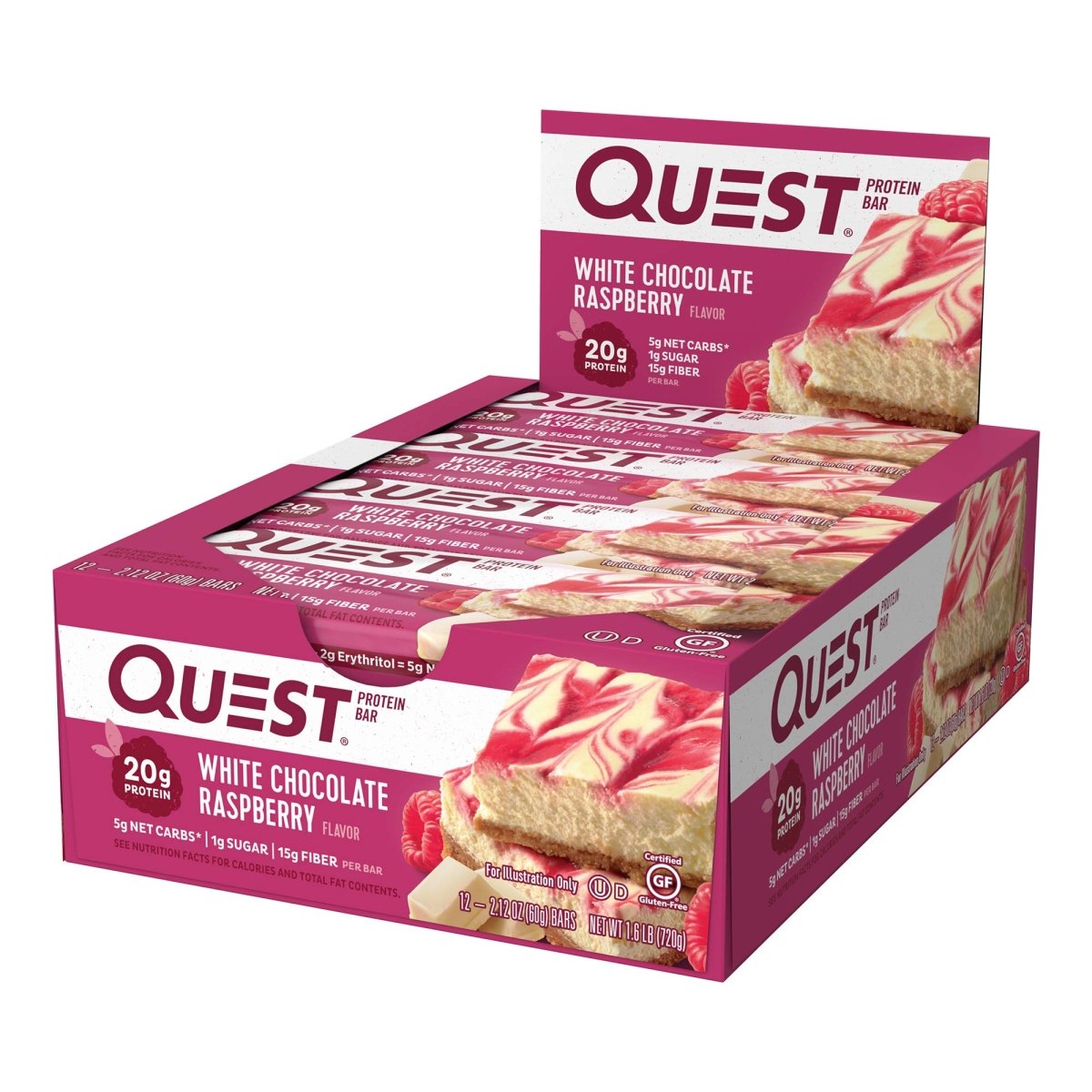 QUESTBAR WHITE CHOCOLATE RASPBERRY 20 GRS - SUPERMIX