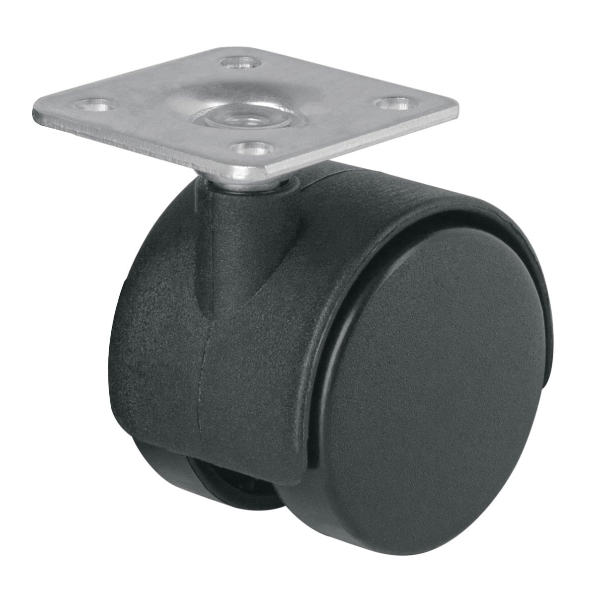 RUEDA TIPO YOYO 40MM CON BASE SIN FRENO CARGA 20KG DE NYLON HERMEX - SUPERMIX