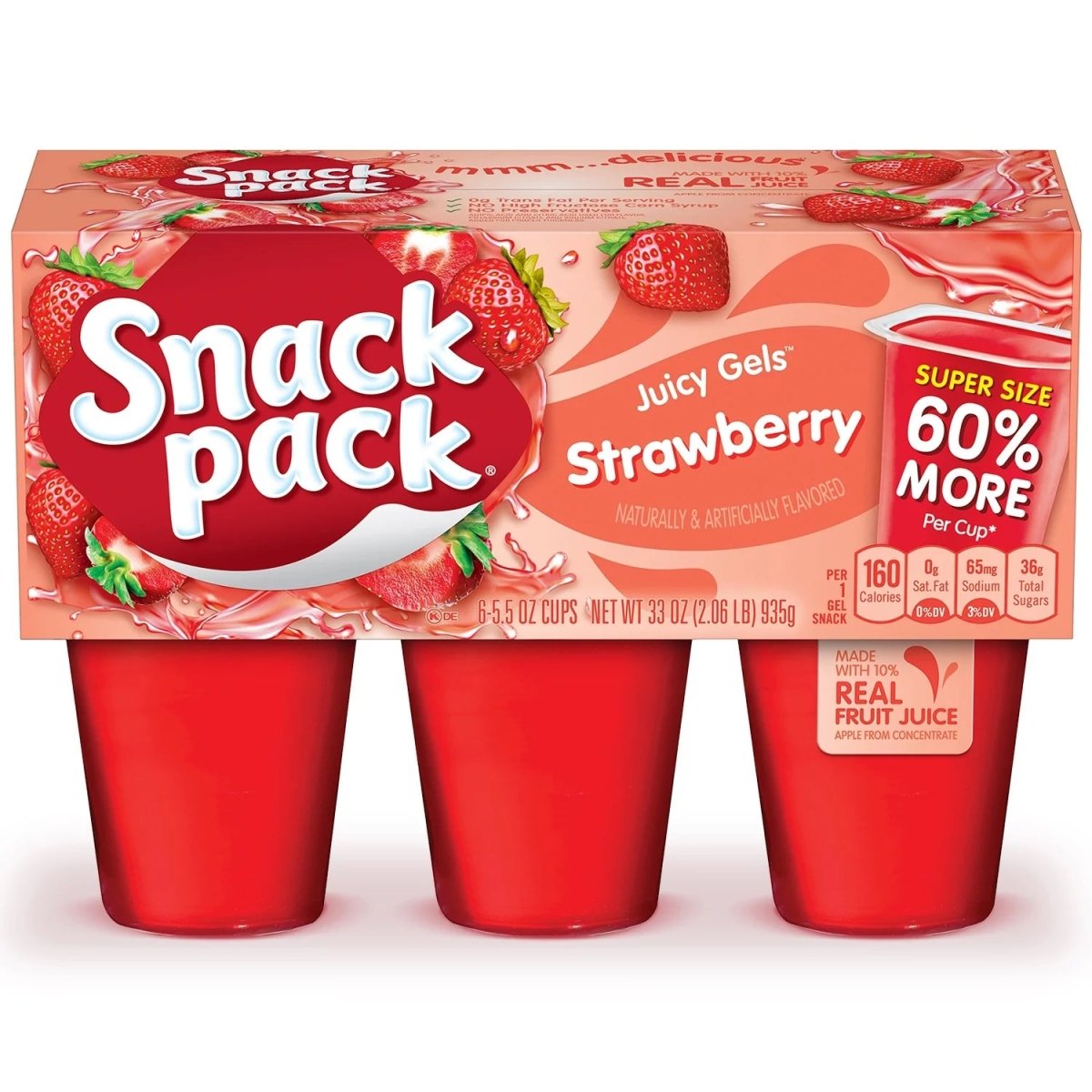 SNACK PACK JUICY GELS STRAWBERRY 33 OZ - SUPERMIX