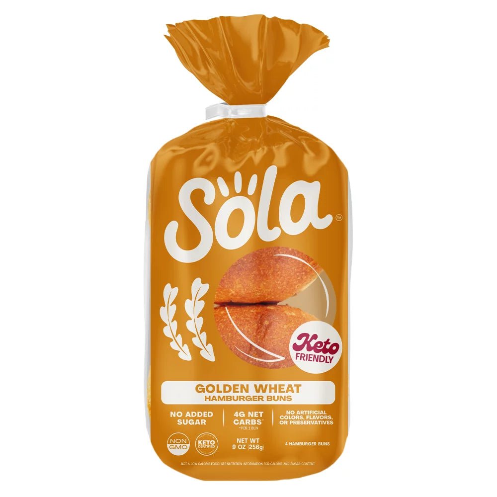 SOLA GOLDEN WHEAT HANBURGER BUNS 9 OZ - SUPERMIX