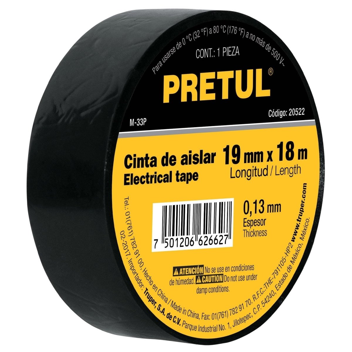 TAPE AISLANTE DE ELECTRICIDAD 18M PRETUL - SUPERMIX