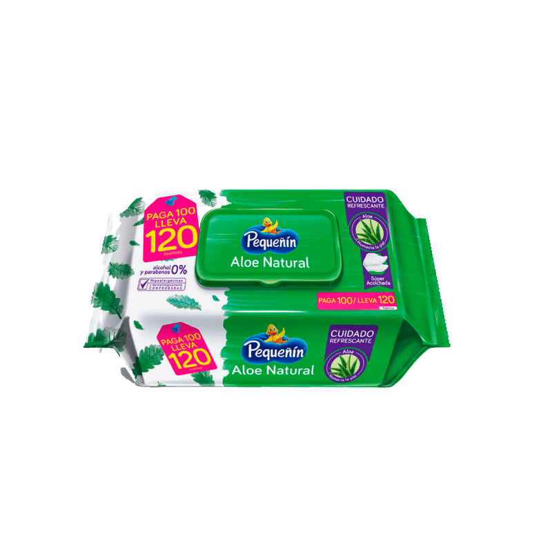 TOALLITAS HUMEDAS PEQUENIN ALOE NATURAL X100 - SUPERMIX