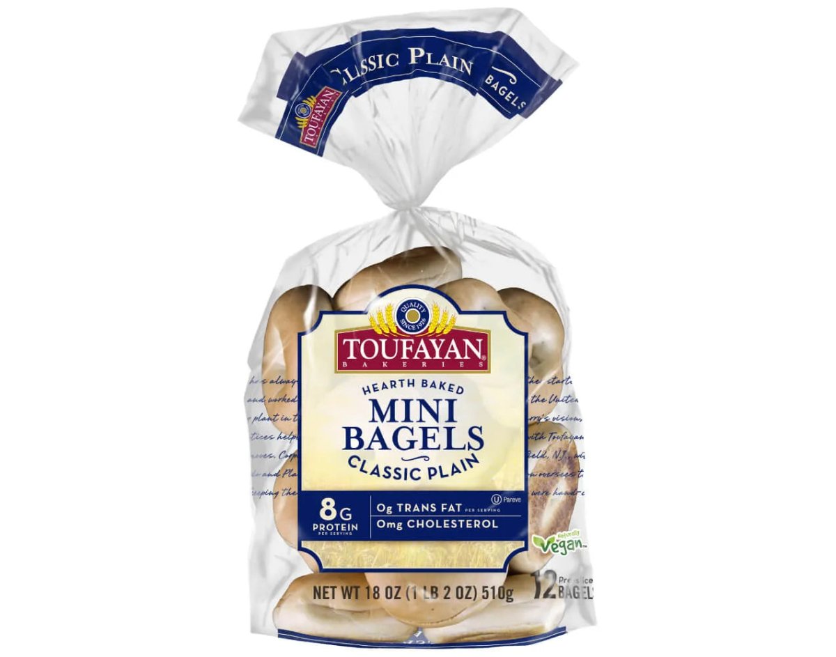 TOUFAYAN PLAIN MINI BAGELS 18 OZ - SUPERMIX