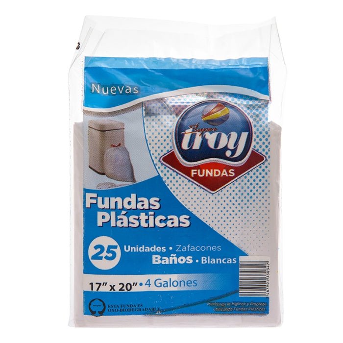 TROY FUNDAS BASURA 4 GL BLANCAS - SUPERMIX