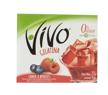 VIVO GELATINA BERRIES SIN AZUCAR 40/22 GR - SUPERMIX