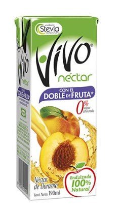 VIVO NECTAR CON STEVIA DURAZNO 8/3/190 ML - SUPERMIX