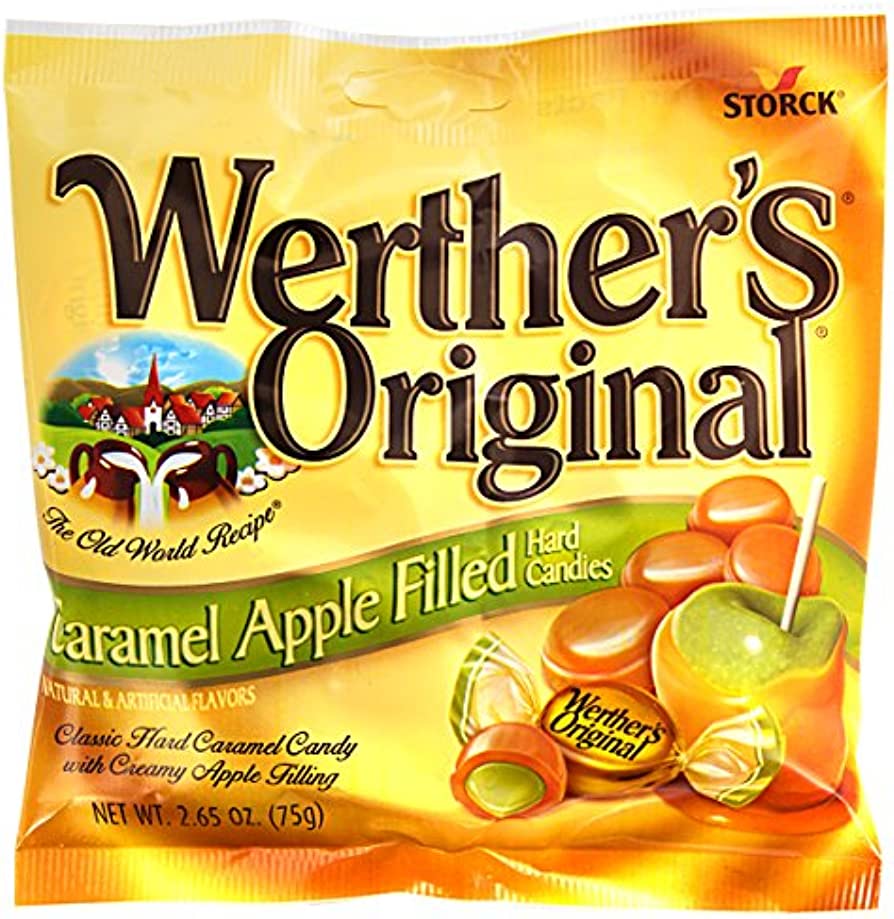 WERTHER S CARAMEL APPLE FILLED HARD CANDIES 2.65 OZ - SUPERMIX