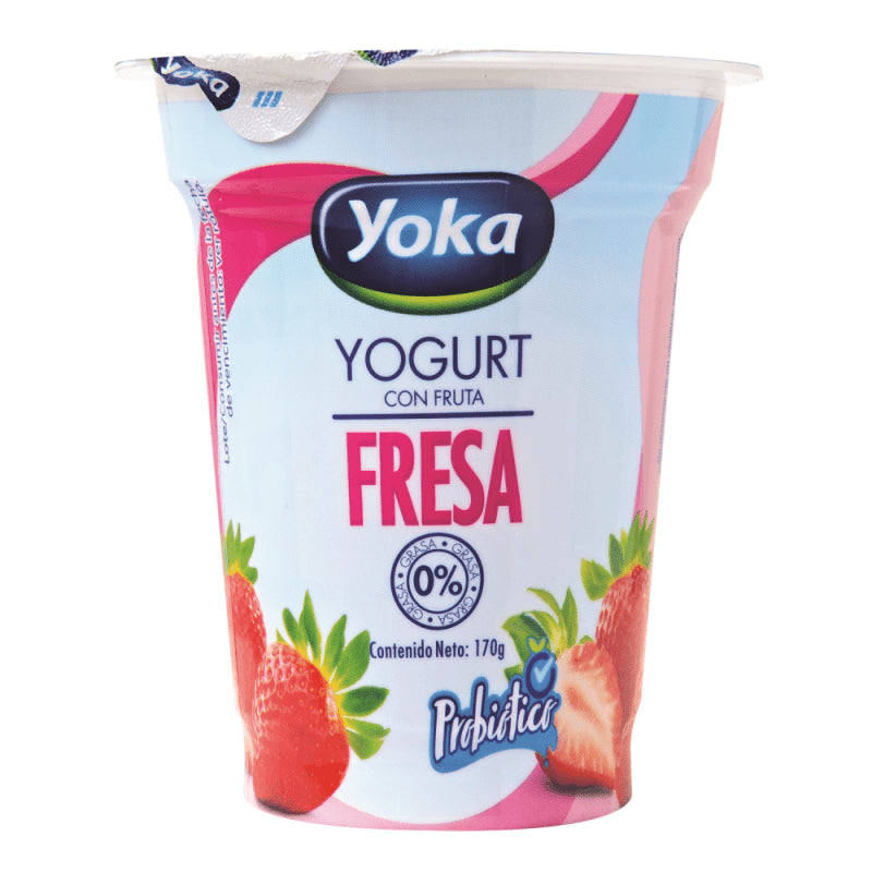 YOKA YOGURT PROBIOTICO FRESA 0% 6 OZ - SUPERMIX