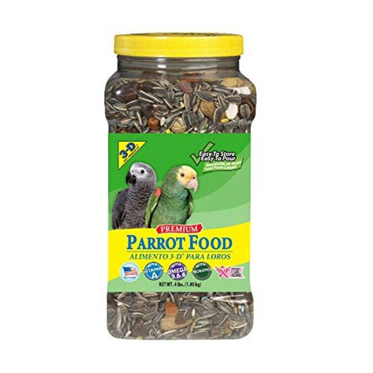 3 - D PARROT FOOD MASCOTA 4 LB - SUPERMIX