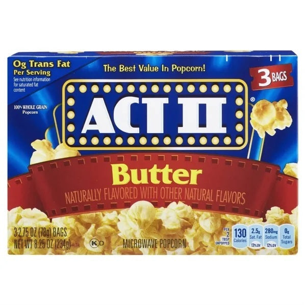 ACTII PALOMITAS SABOR MANTEQUILLA 3/12 UND PAQ 3.5 OZ