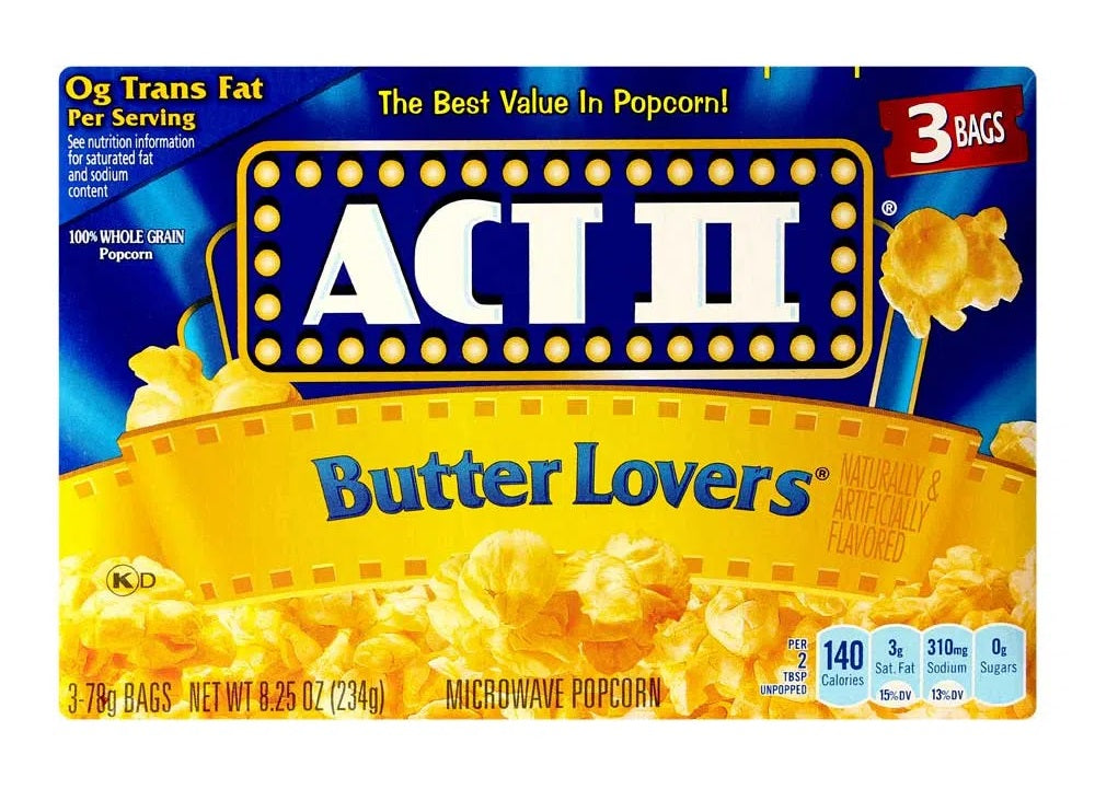 ACTII PALOMITAS SABOR MANTEQUILLA EXTRA 3/12 UND PAQ. 3.5 OZ