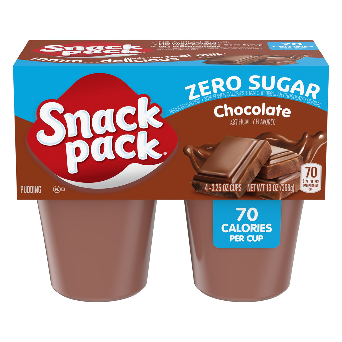 SNACK PACK PUDIN DE CHOCOLATE S/ AZUCAR 12/4/ 3.5 OZ