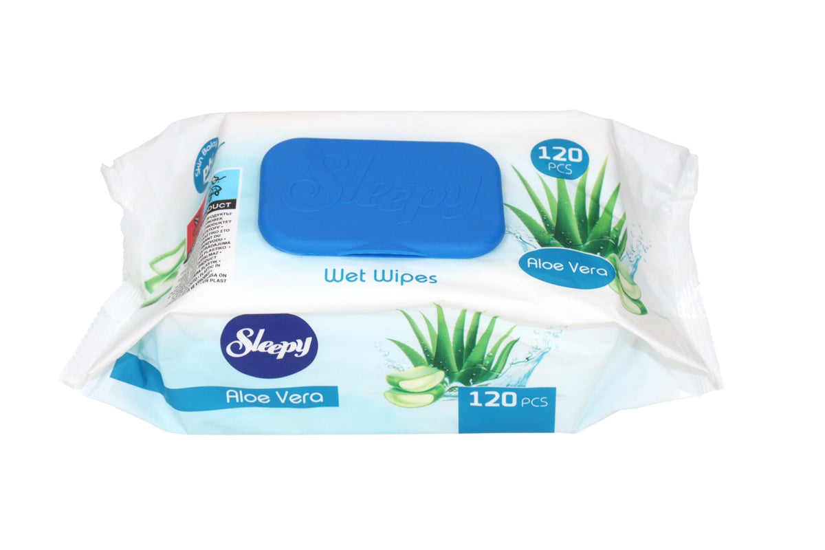 SLEEPY PANITOS HUMEDOS ALOE VERA 120 PZS