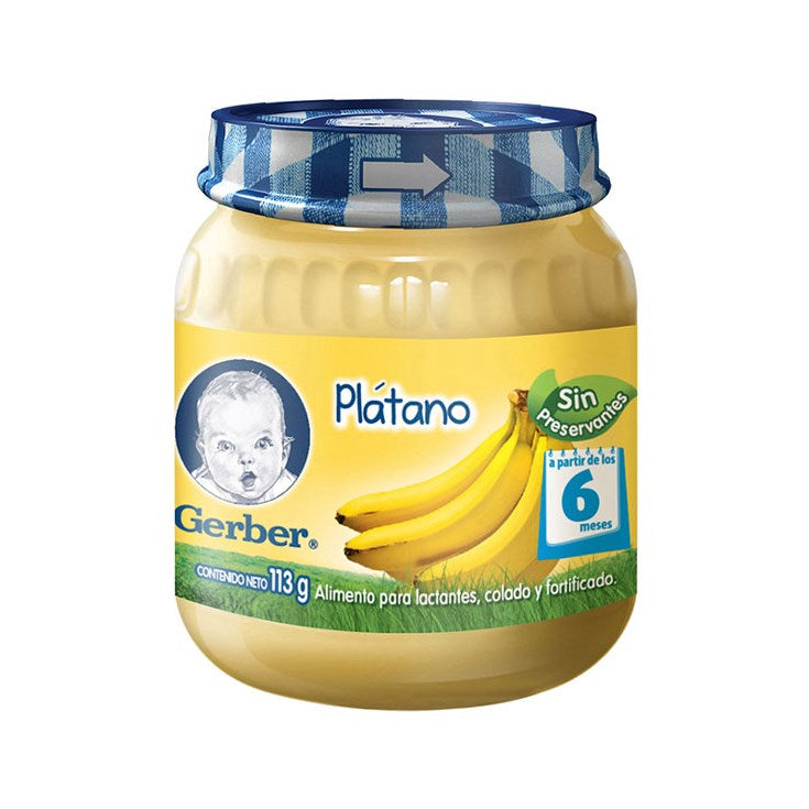 GERBER COMPOTA SABOR BANANA 113 GR VIDRIO