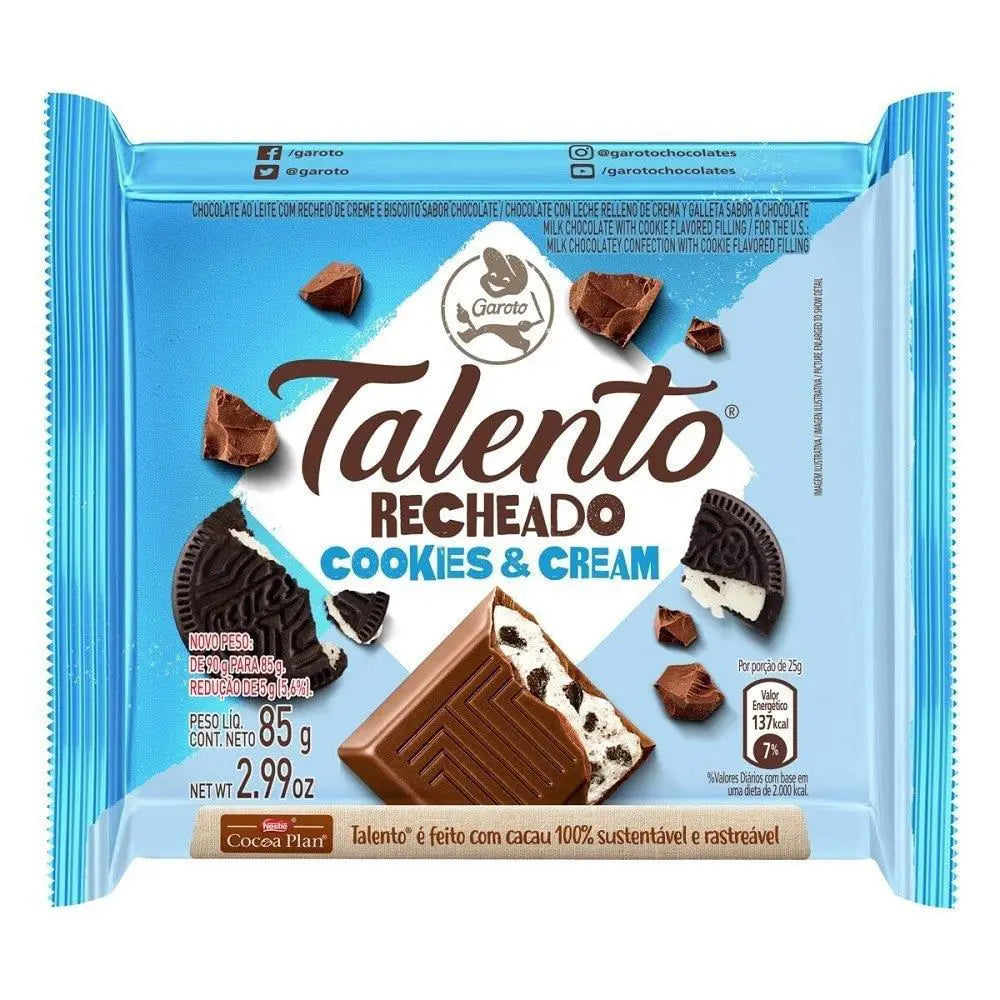 GAROTO TABLETA COOKIES & CREAM 16/80 GRS