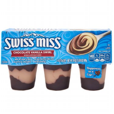 SWISS MISS PUDDING SWIRL SABOR VAINILLA CHOCOLATE 6 OZ