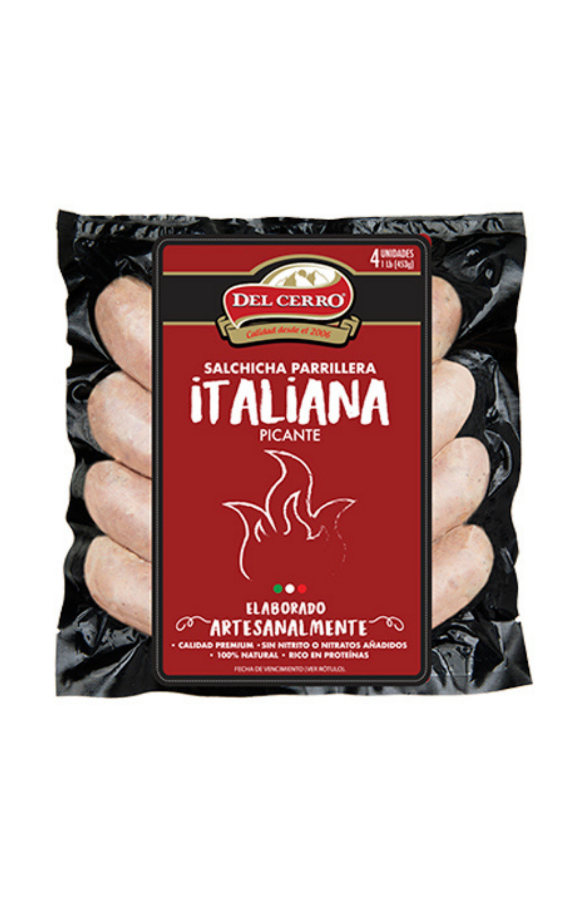 DEL CERRO SALCHICHA ITALIANA PICANTE PACK 4/1 1 LB