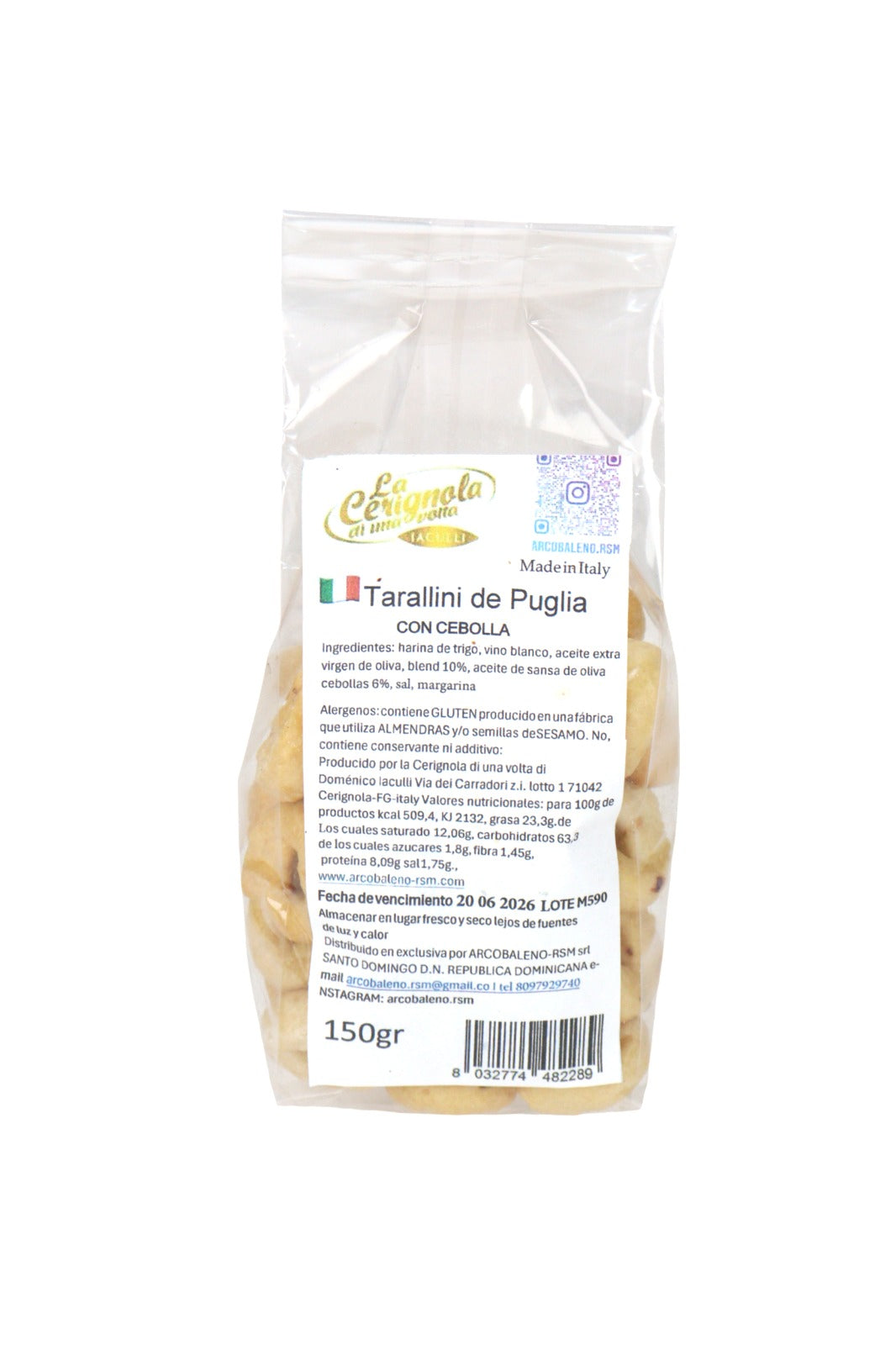 LA CERIGNOLA TARALLI CEBOLLAS 300 GRS