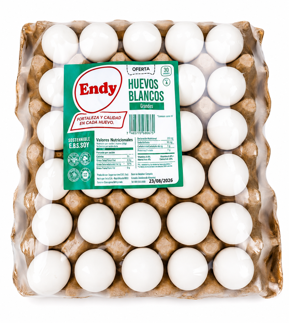 ENDY HUEVO ECONOMICO BLANCO MED. 30/1