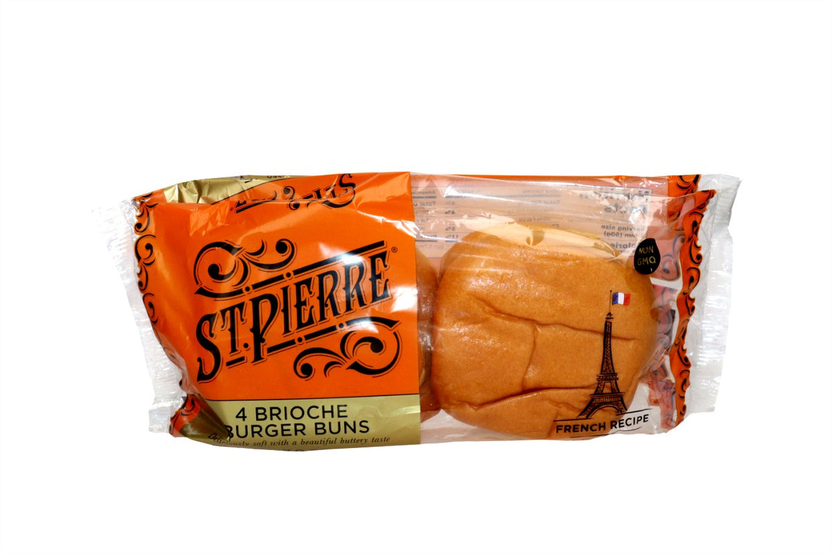 ST.PIERRE BRIOCHE BURGER BUNS 4CT 7 OZ