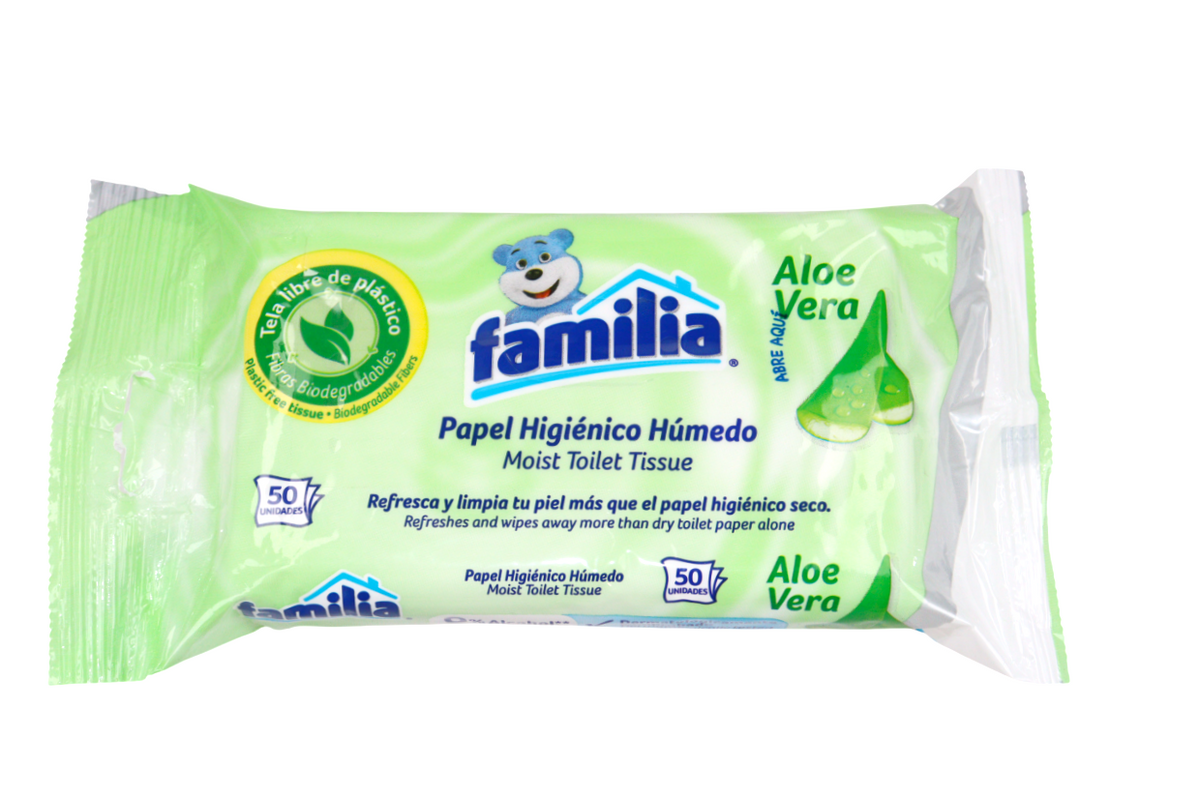 FAMILIA PAPEL HIGIENICO HUMEDO ALOE VERA 50 UND