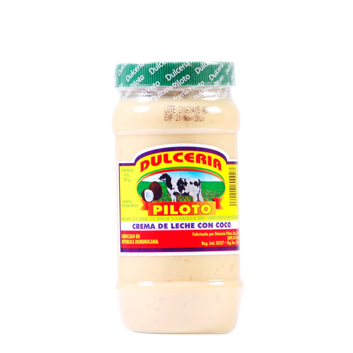 PILOTO DULCE CREMA LECHE  DE COCO 14 OZ