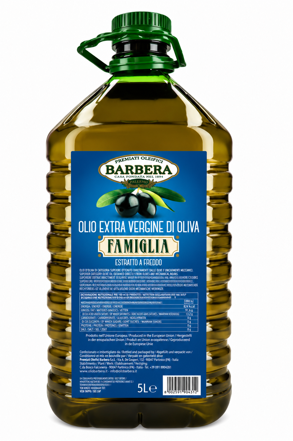 BARBERA FAMIGLIA ACEITE DE OLIVA EXTRA VIRGEN 5 LT