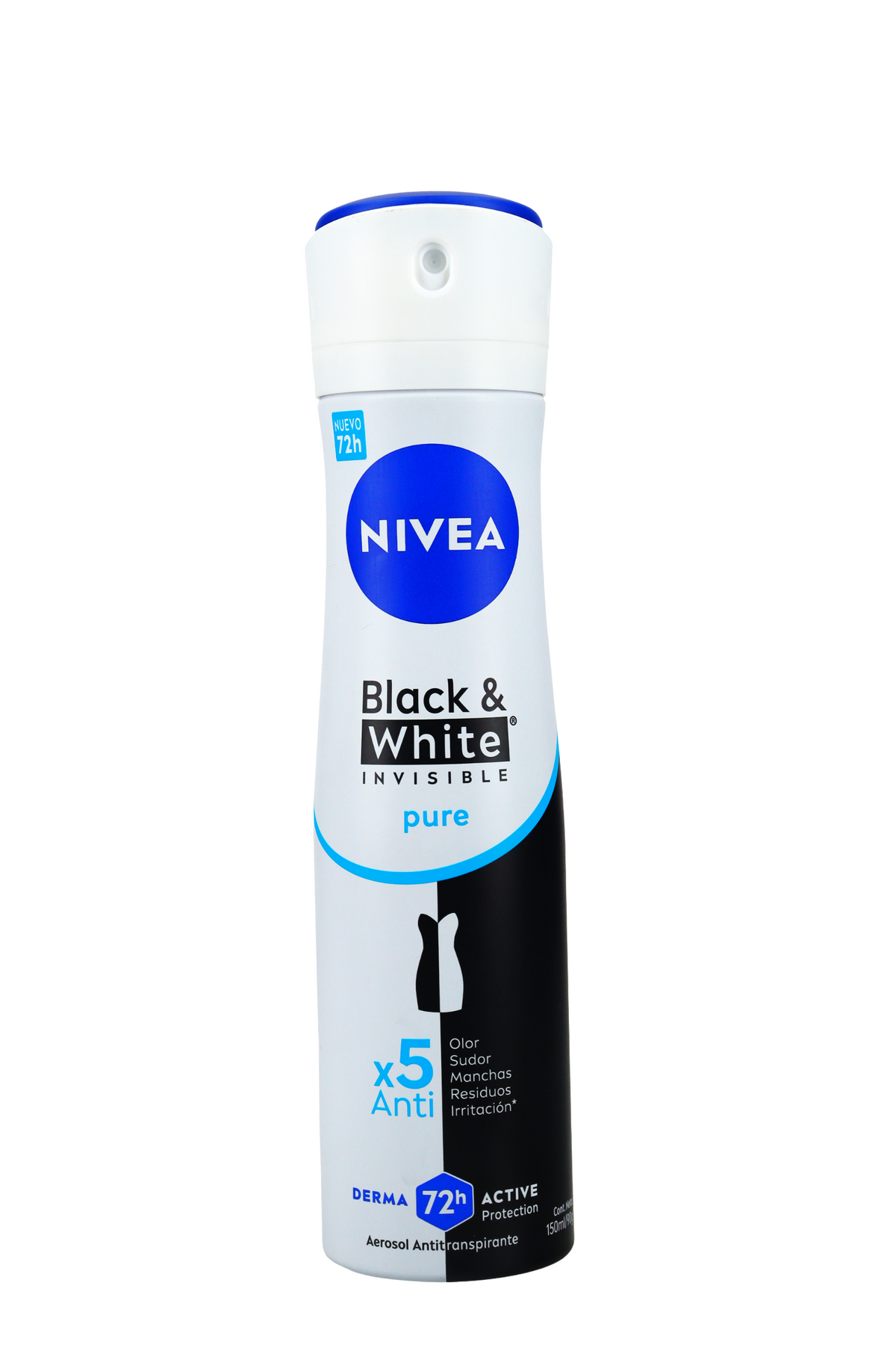 NIVEA DEO SPRAY BLACK & WHITE INVISIBLE PURE  MUJER 150ML/90G