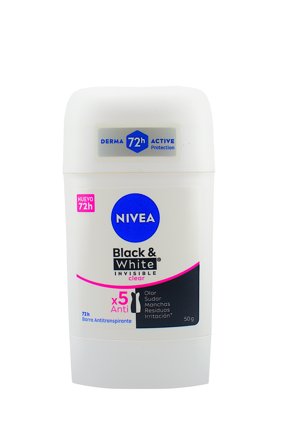 NIVEA DEO STICK BLACK & WHITE INVISIBLE CLEAR MUJER 50G