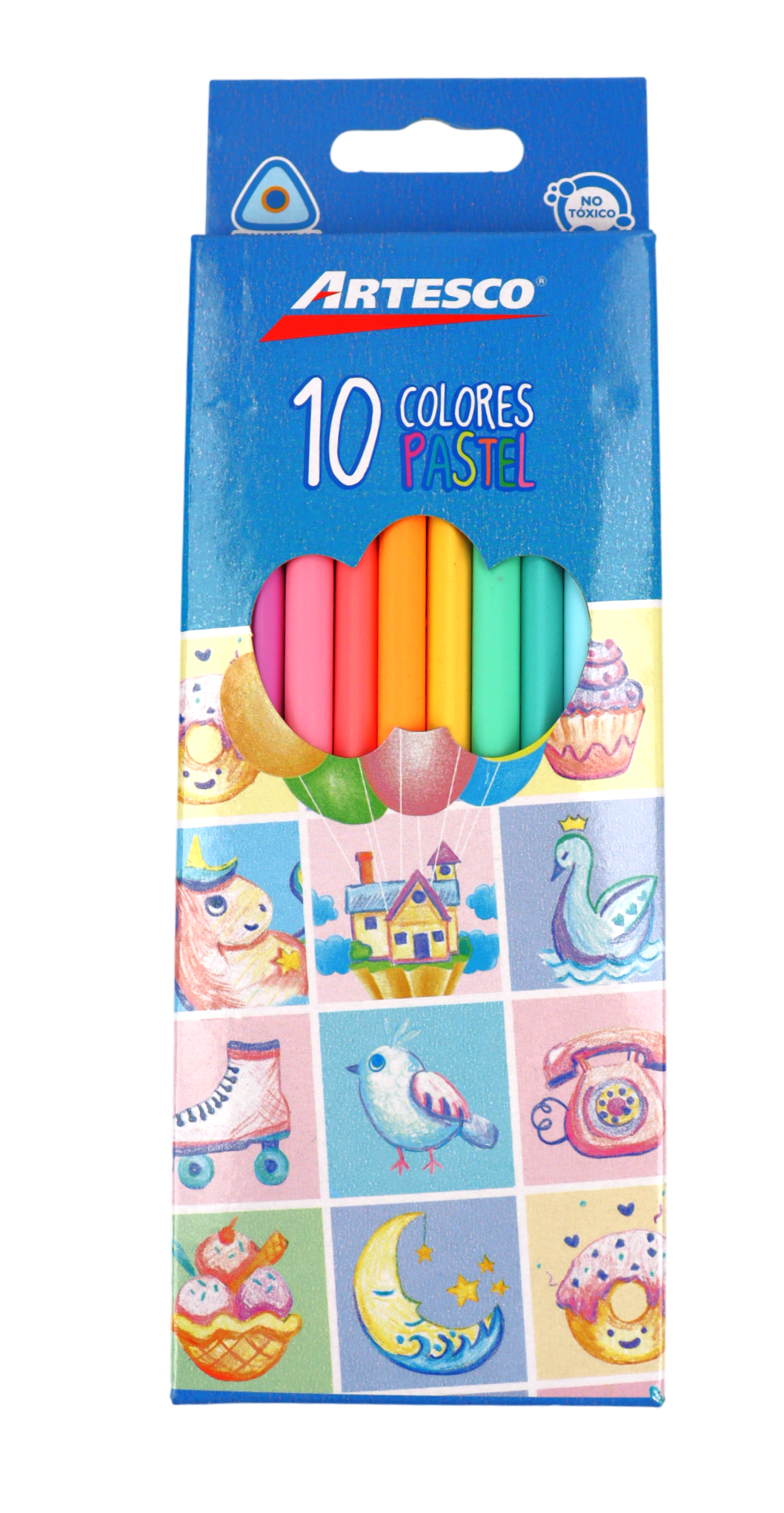 JUEGO LAPICES COLORES TRIANGULAR LARG0 PASTEL 10/1