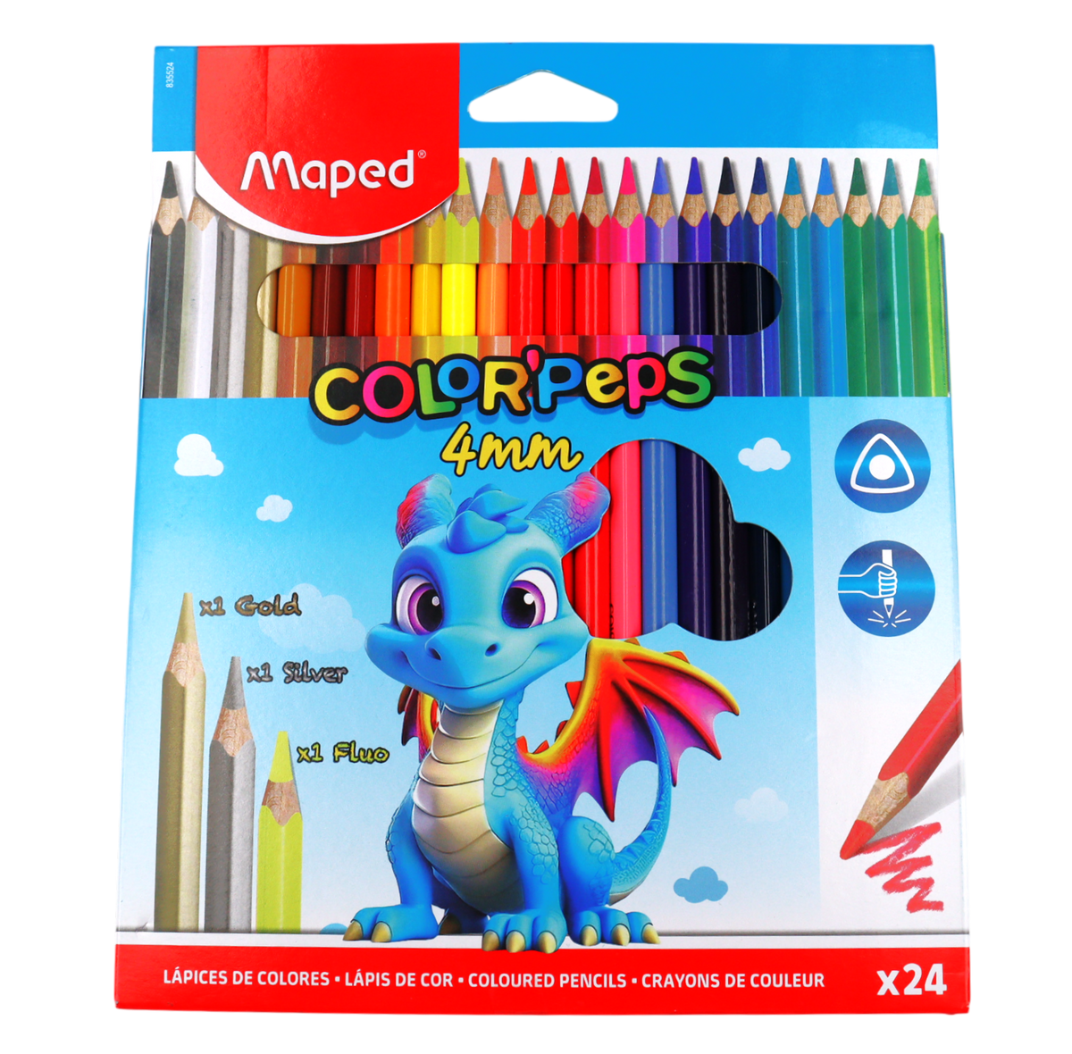JUEGO DE LAPICES DE COLOR "PEPS 4MM 24/1