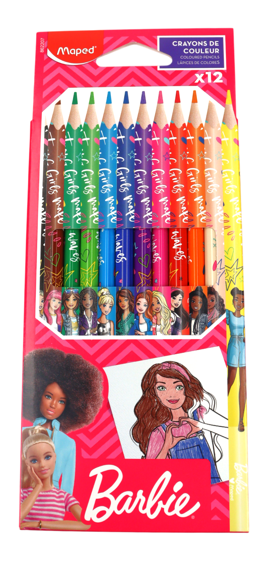 JUEGO DE LAPICES DE COLORES BARBIE 12/1