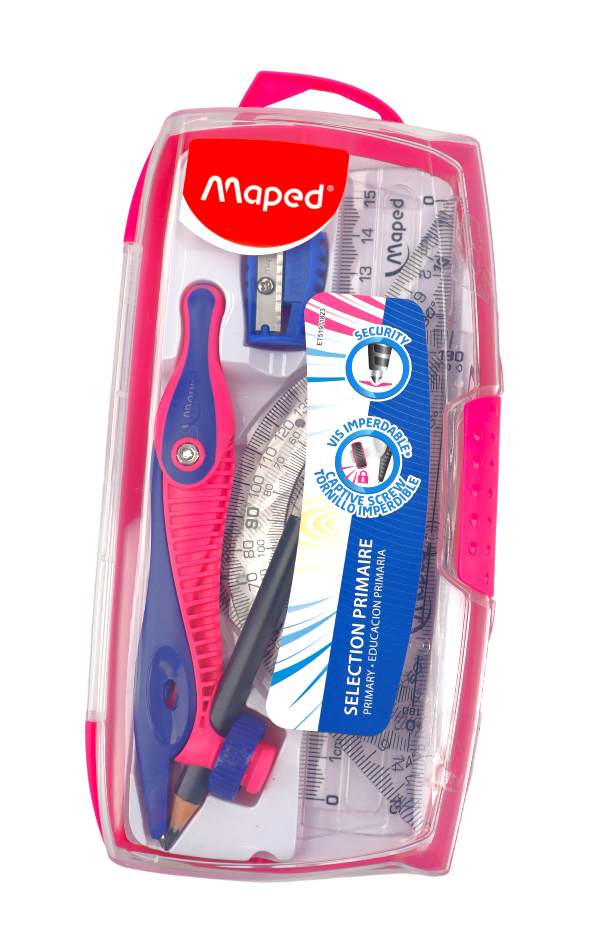 JUEGO GEOMETRICO KIDZ C/COMPAS 8PZS ESTUCHE PLAST. BL