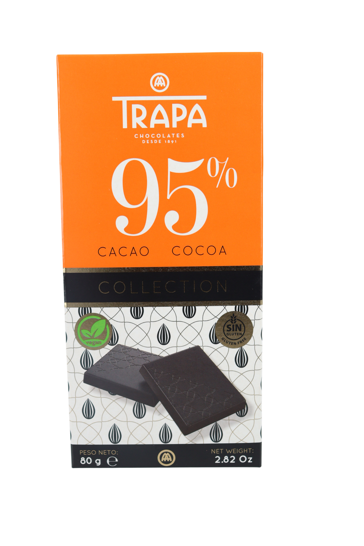 TRAPA COLLECTION CHOCOLATE NEGRO 95% CACAO 80 GR
