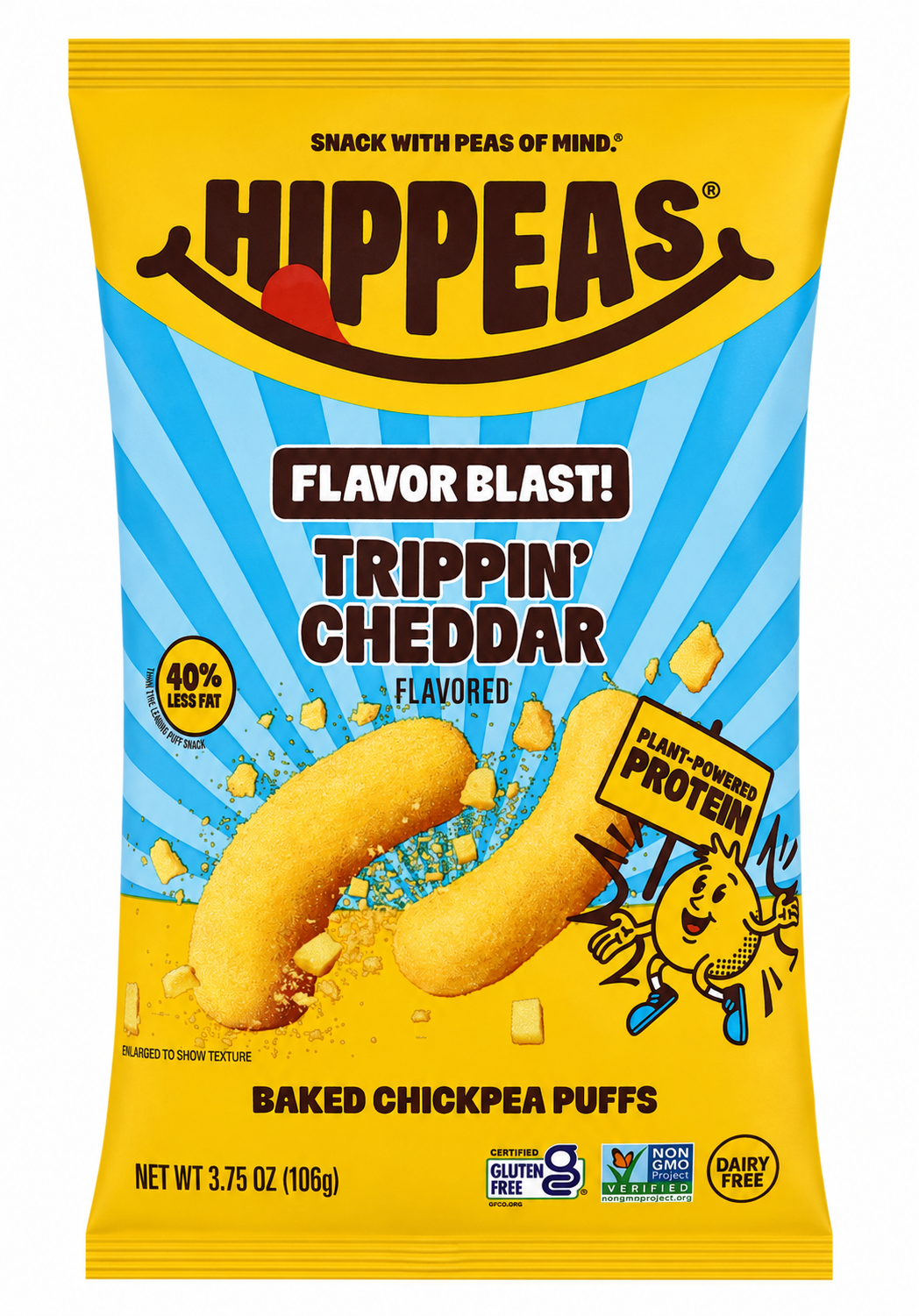 HIPPEAS CHICKPEA PUFFS SABOR BLAST CHEDDAR 3.75 OZ
