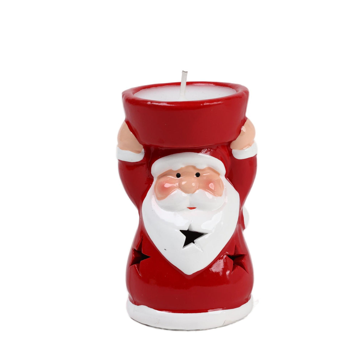 SANTA CON VELA C/LUZ A/BAT2 5