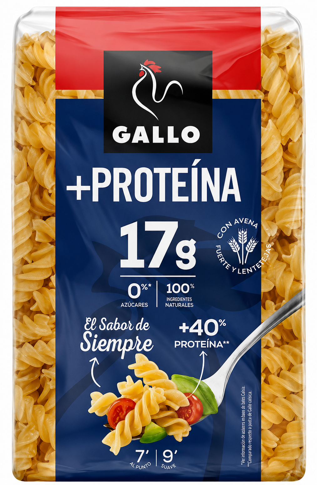GALLO PASTA PLUMAS + 17G PROTEINA 400 GR