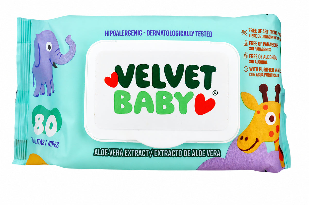 VELVET BABY TOALLAS HUMEDAS EXTRACTO DE ALOE VERA 80 UND